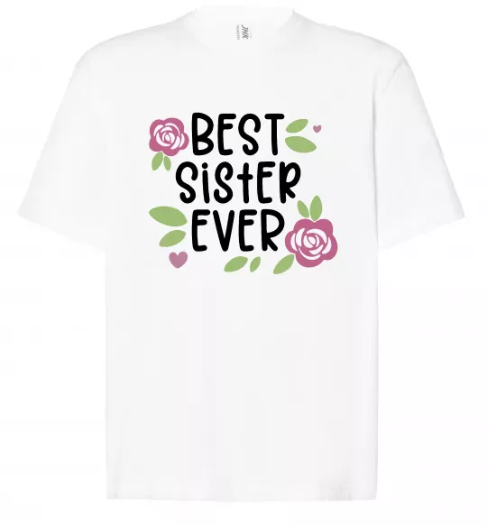 Футболка Оверсайз Best sister ever Білий фото