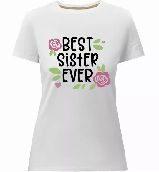 Жіноча преміум футболка Best sister ever Білий фото