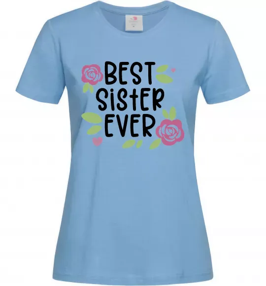 Женская футболка Best sister ever Голубой фото