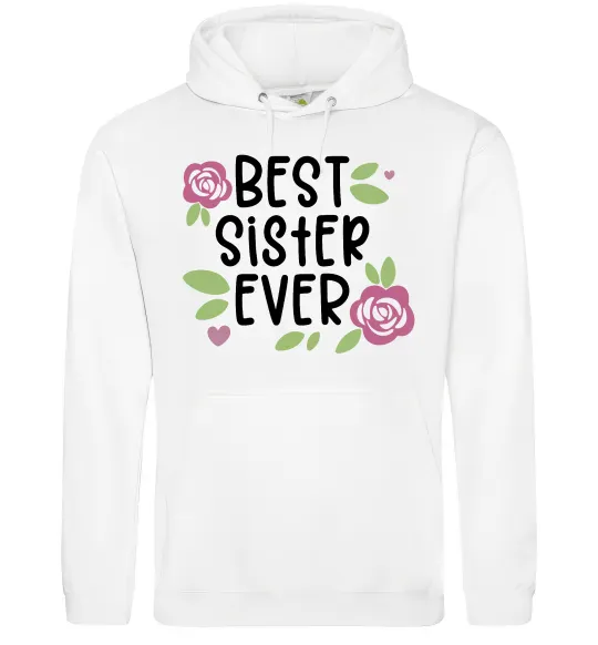 Женская толстовка (худи) Best sister ever Белый фото