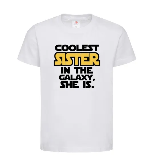 Дитяча футболка Coolest sister in the galaxy she is Білий фото