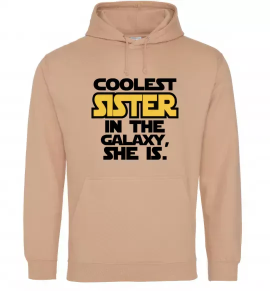 Жіноча толстовка (худі) Coolest sister in the galaxy she is Пісочний фото