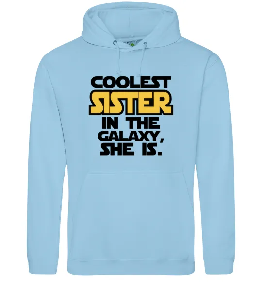 Женская толстовка (худи) Coolest sister in the galaxy she is Голубой фото