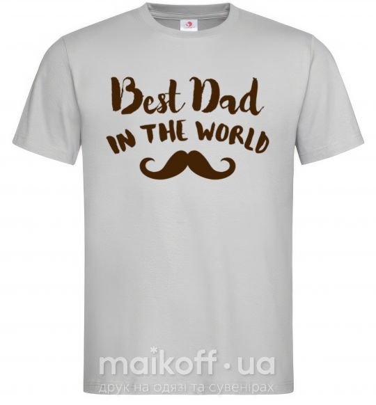 Мужская футболка Best dad in the world old Серый фото