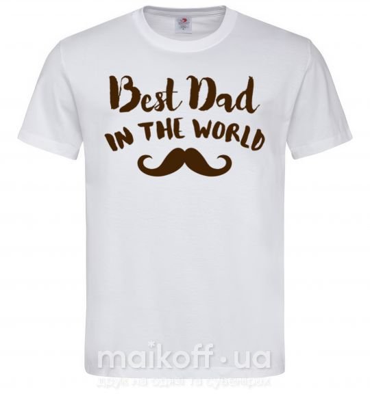 Мужская футболка Best dad in the world old Белый фото