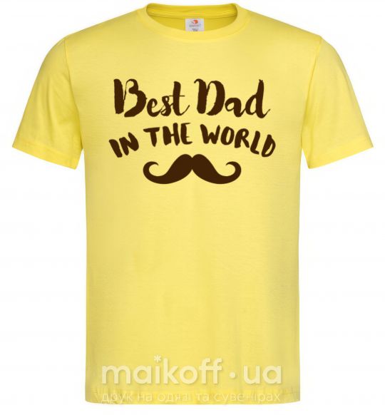 Мужская футболка Best dad in the world old Лимонный фото