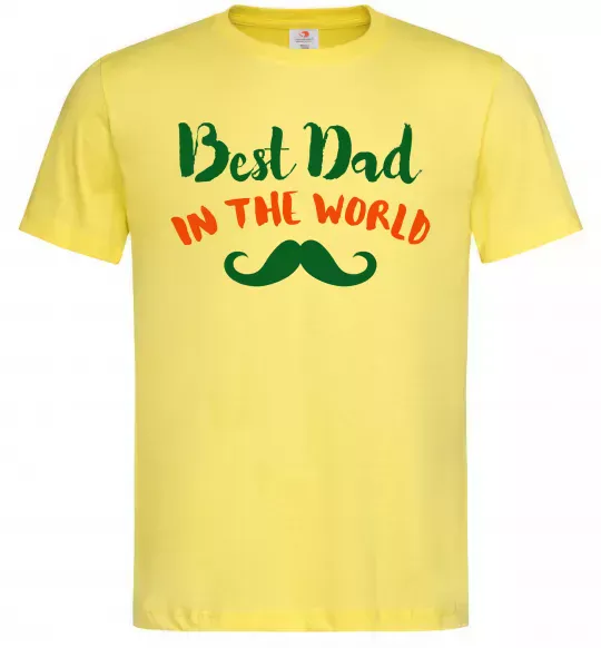 Чоловіча футболка Best dad in the world вуса Лимонний фото