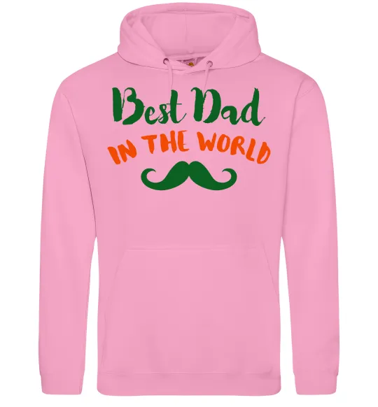 Мужская толстовка (худи) Best dad in the world вуса Розовый фото