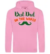Мужская толстовка (худи) Best dad in the world вуса Розовый фото