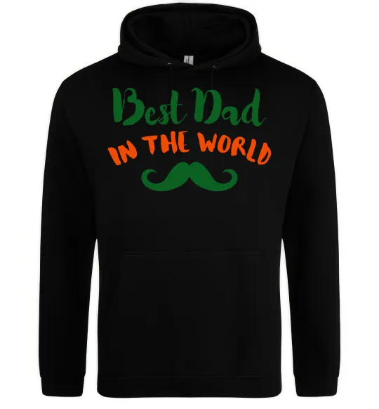Мужская толстовка (худи) Best dad in the world вуса Черный фото
