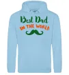 Мужская толстовка (худи) Best dad in the world вуса Голубой фото