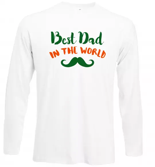 Лонгслив Best dad in the world вуса Белый фото