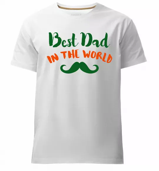 Мужская премиум футболка Best dad in the world вуса Белый фото