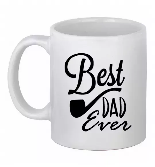 Чашка керамическая Best dad ever - трубка Белый фото