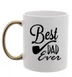 Чашка с цветной ручкой Best dad ever - трубка Золото фото