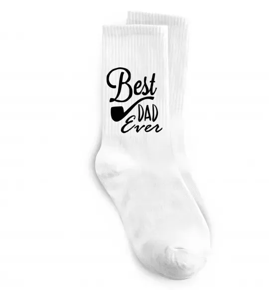 Шкарпетки Best dad ever - трубка Білий фото