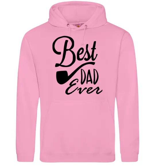 Мужская толстовка (худи) Best dad ever - трубка Розовый фото