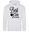 Мужская толстовка (худи) Best dad ever - трубка Серый меланж фото