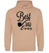 Мужская толстовка (худи) Best dad ever - трубка Песочный фото