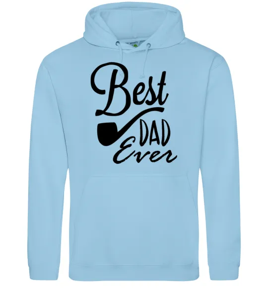 Мужская толстовка (худи) Best dad ever - трубка Голубой фото