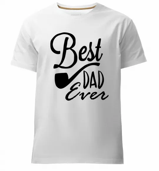 Мужская премиум футболка Best dad ever - трубка Белый фото