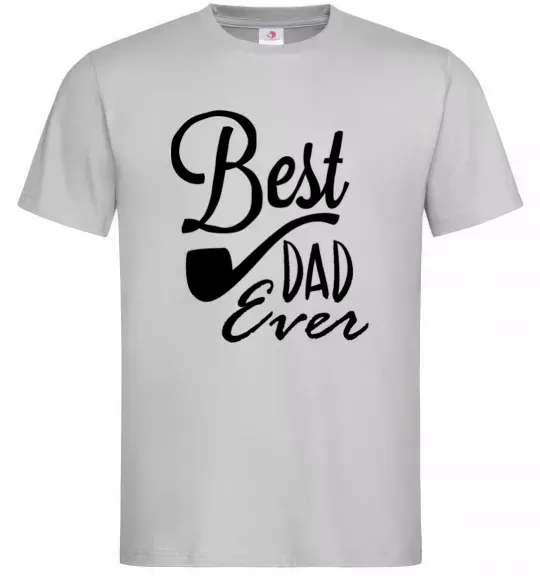 Мужская футболка Best dad ever - трубка Серый фото