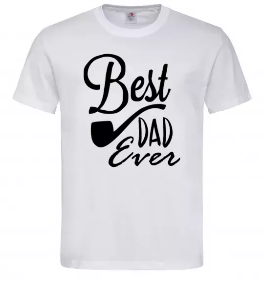 Мужская футболка Best dad ever - трубка Белый фото