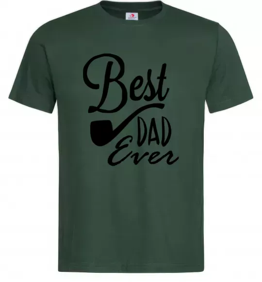 Мужская футболка Best dad ever - трубка Темно-зеленый фото