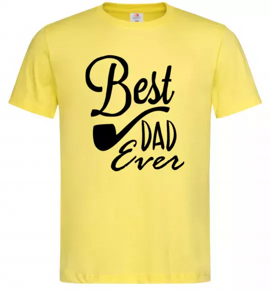 Мужская футболка Best dad ever - трубка Лимонный фото