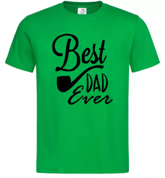 Мужская футболка Best dad ever - трубка Зеленый фото
