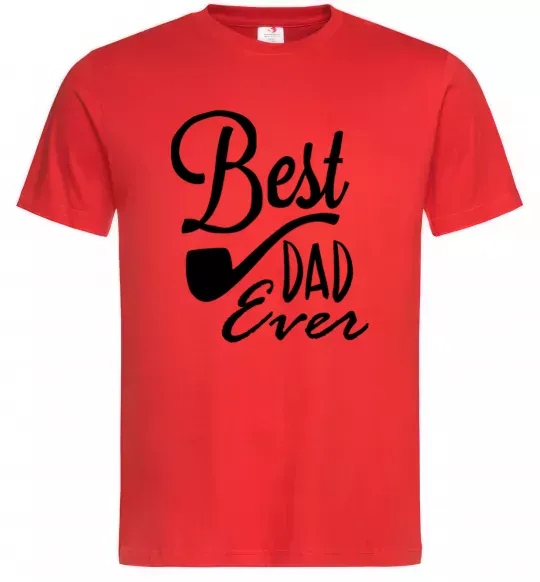 Мужская футболка Best dad ever - трубка Красный фото