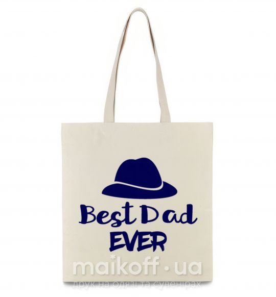 Еко-сумка Best dad ever - шляпа Бежевий фото