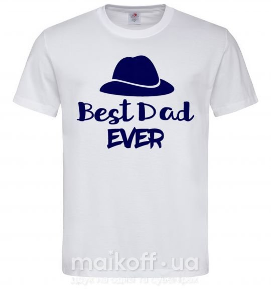 Мужская футболка Best dad ever - шляпа Белый фото