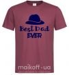 Мужская футболка Best dad ever - шляпа Бордовый фото