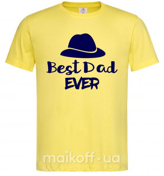 Мужская футболка Best dad ever - шляпа Лимонный фото