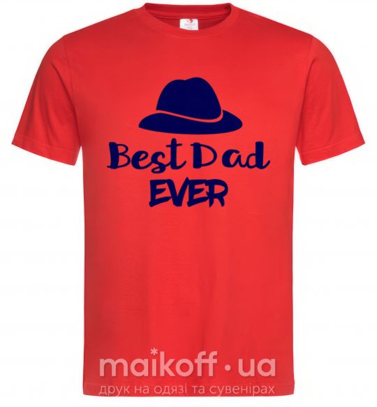 Мужская футболка Best dad ever - шляпа Красный фото