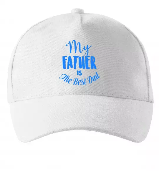 Кепка My father is the best dad Білий фото