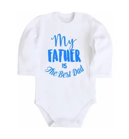 Детский боди My father is the best dad Белый фото