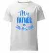 Мужская премиум футболка My father is the best dad Белый фото