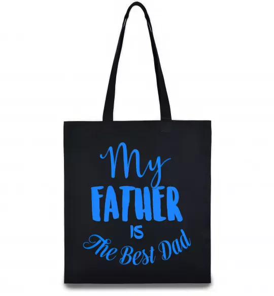 Еко-сумка My father is the best dad Чорний фото