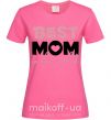Жіноча футболка Best mom in the world (большие буквы) Яскраво-рожевий фото
