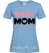 Жіноча футболка Best mom in the world (большие буквы) Блакитний фото