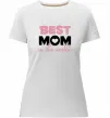 Жіноча преміум футболка Best mom in the world (большие буквы) Білий фото