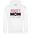 Женская толстовка (худи) Best mom in the world (большие буквы) Белый фото
