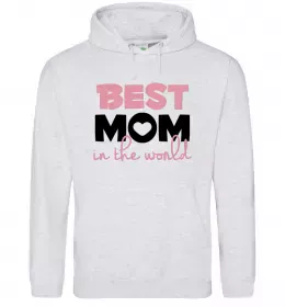 Женская толстовка (худи) Best mommy ever flowers Серый меланж фото