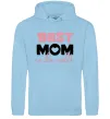 Женская толстовка (худи) Best mom in the world (большие буквы) Голубой фото