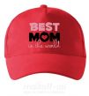 Кепка Best mom in the world (большие буквы) Красный фото