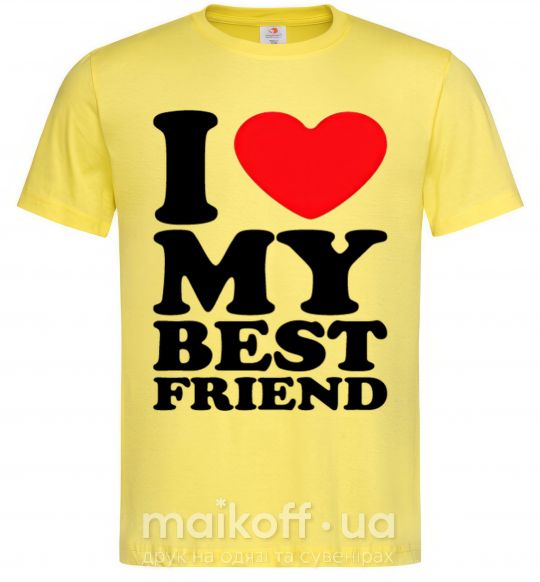 Мужская футболка I love my best friend Лимонный фото