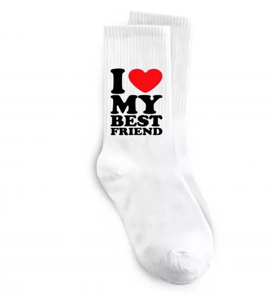 Носки I love my best friend Белый фото