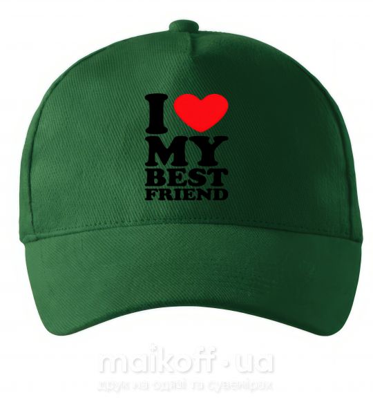 Кепка I love my best friend Темно-зеленый фото